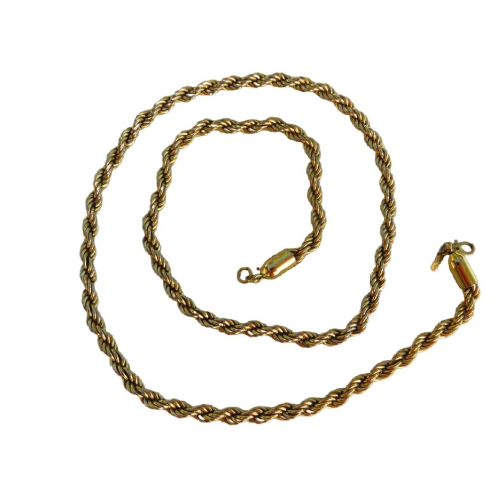 24" Gold Tone Rope Chain w/Lobster Clasp